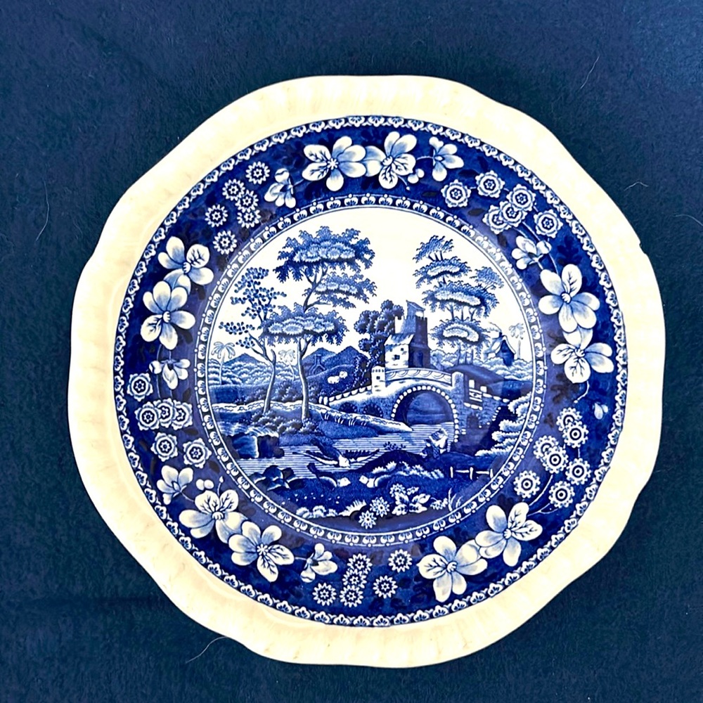 Antique 1920s Copeland Spodes Tower Blue Willow  small soup bowl.